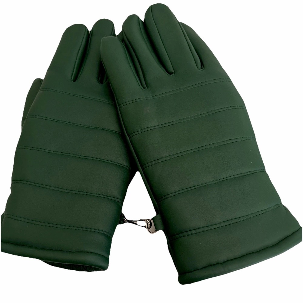 Vtg 1970s/80's Quilted Ski Gloves Green 100% Cotton KOREA Wells Lamont  Men's L